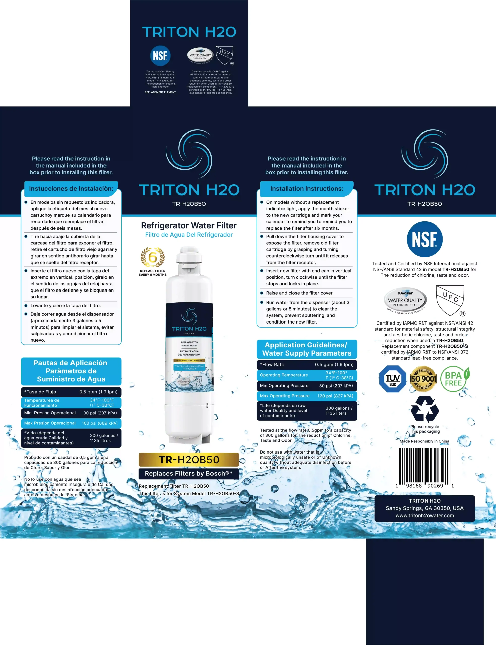 BOX 1-TRITON H2O-TR-H20B50